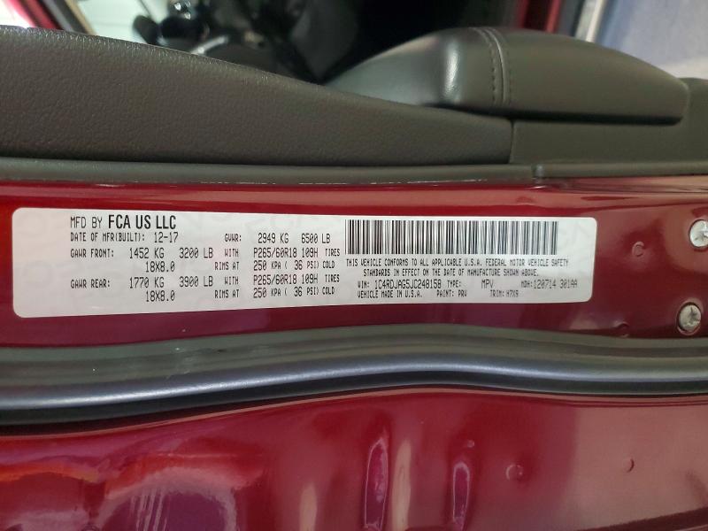 Aukcja sprzedaży 2018 Dodge Durango, vin: 1C4RDJAG5JC248158, numer aukcji: 79802545
