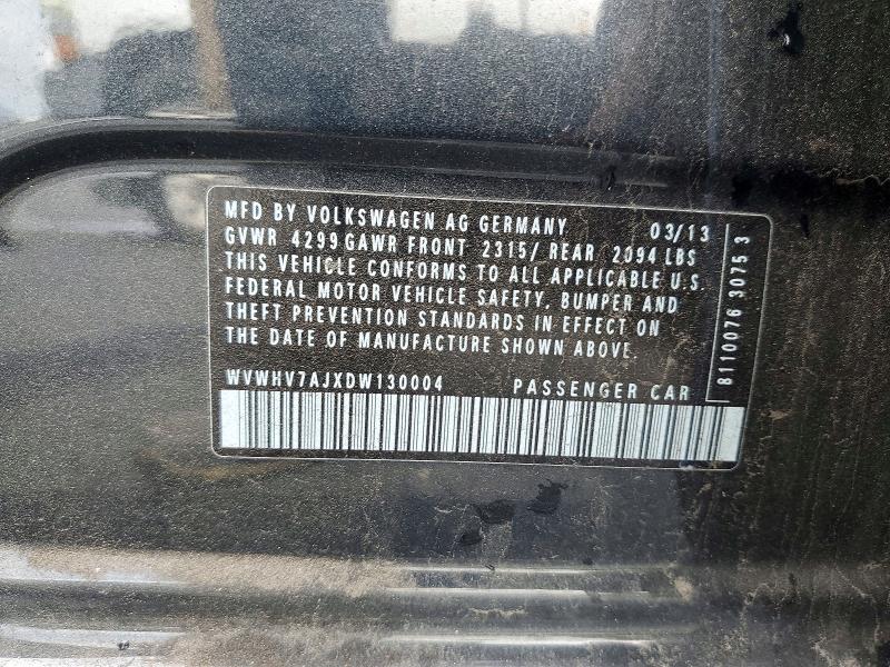 50786576 :رقم المزاد ، WVWHV7AJXDW130004 vin ، 2013 Volkswagen Gti مزاد بيع