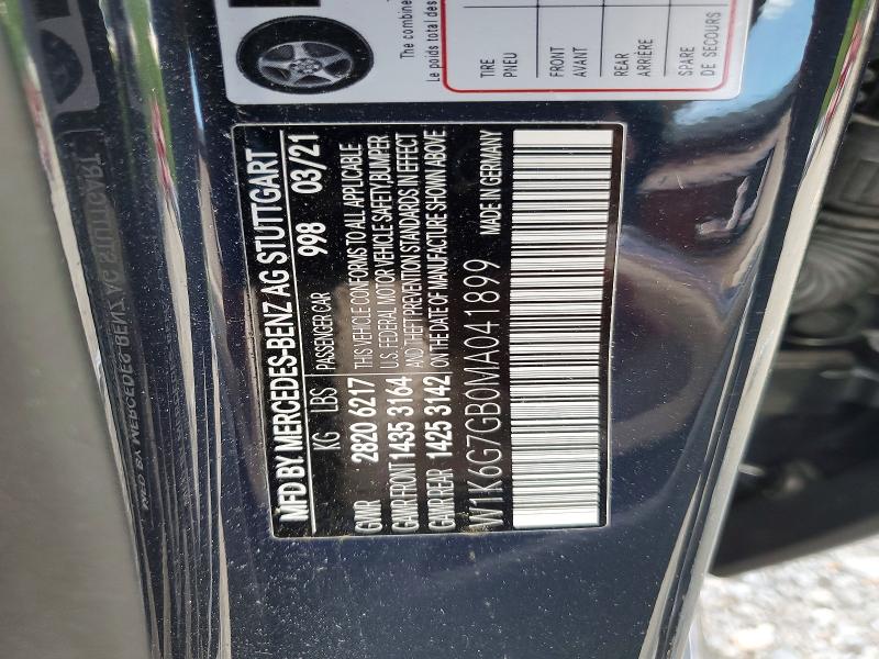 Auction sale of the 2021 Mercedes-benz S, vin: W1K6G7GB0MA041899, lot number: 50671436
