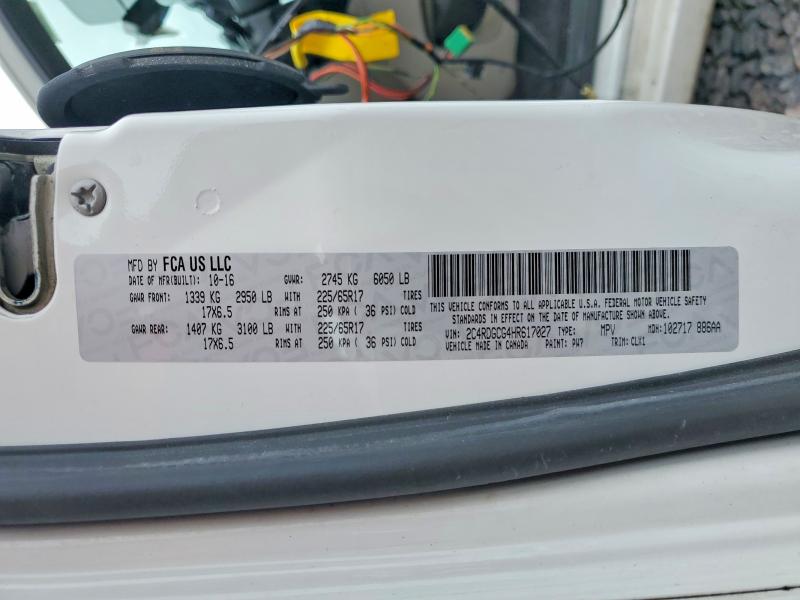 Продаж на аукціоні авто 2017 Dodge Grand Caravan, vin: 2C4RDGCG4HR617027, номер лоту: 49122756
