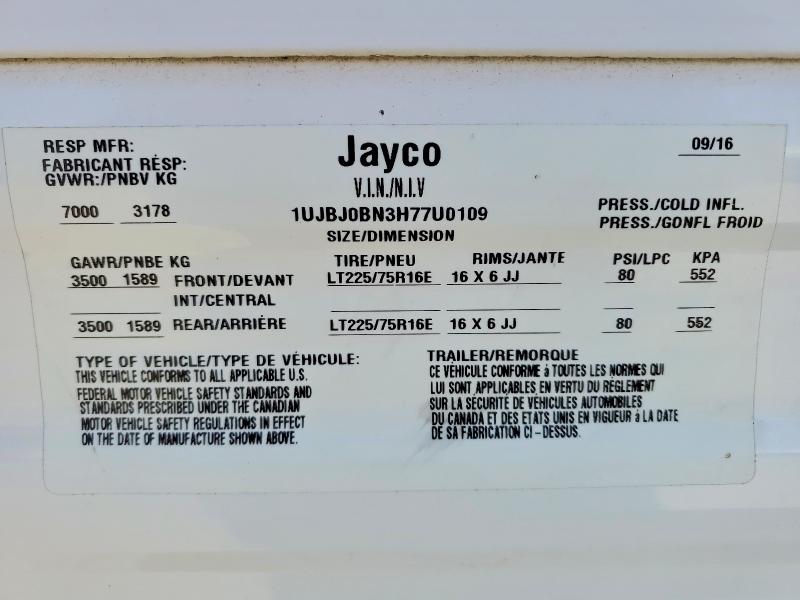 Aukcja sprzedaży 2017 Jayco Jayco, vin: 1UJBJ0BN3H77U0109, numer aukcji: 48913626