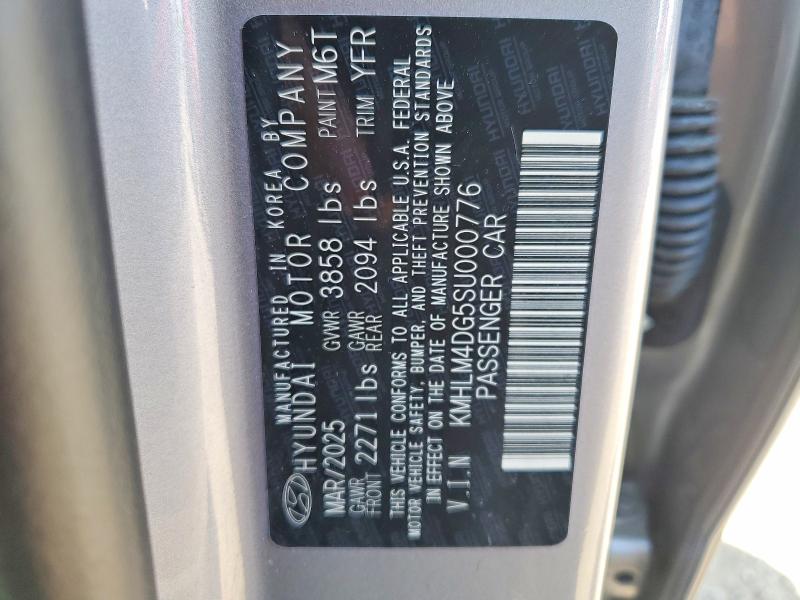 Продажа на аукционе авто 2025 Hyundai Elantra, vin: KMHLM4DG5SU000776, номер лота: 50196816
