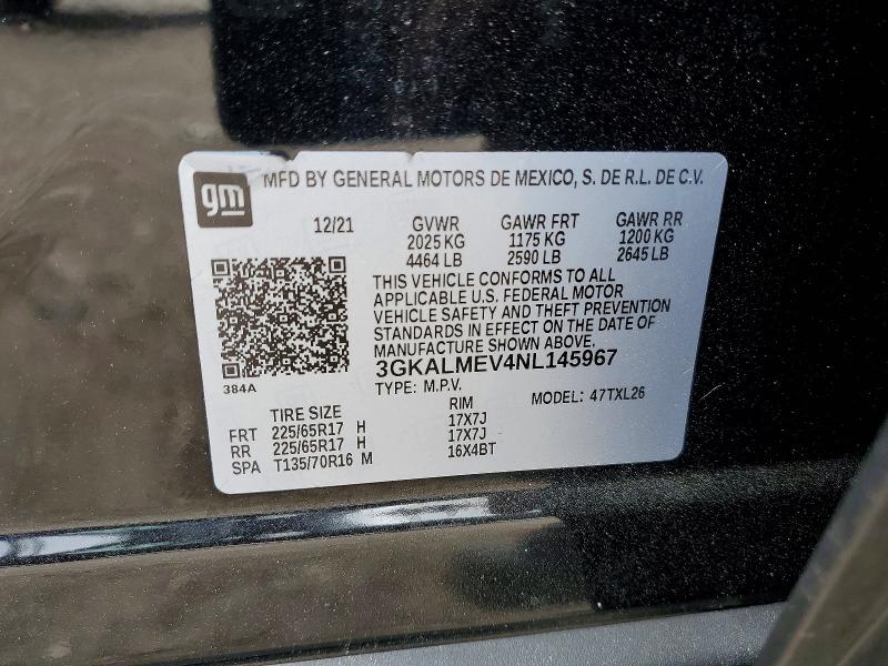 2022 Gmc Terrain მანქანა იყიდება აუქციონზე, vin: 3GKALMEV4NL145967, აუქციონის ნომერი: 48580226