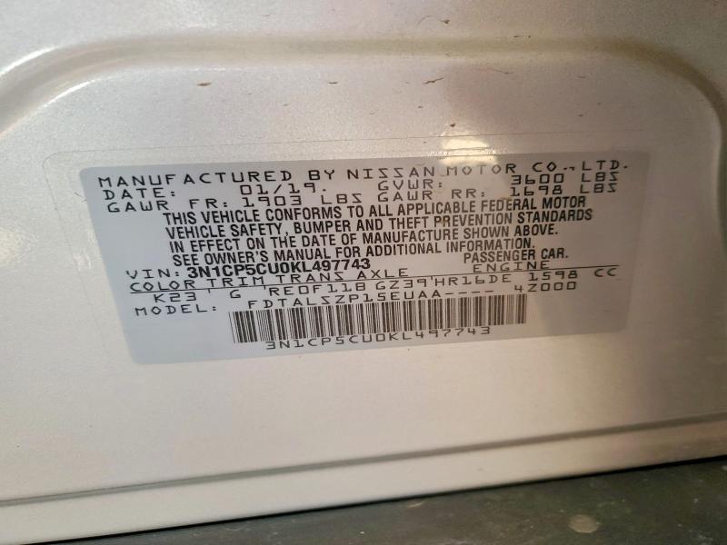 Продаж на аукціоні авто 2019 Nissan Kicks, vin: 3N1CP5CU0KL497743, номер лоту: 48361696