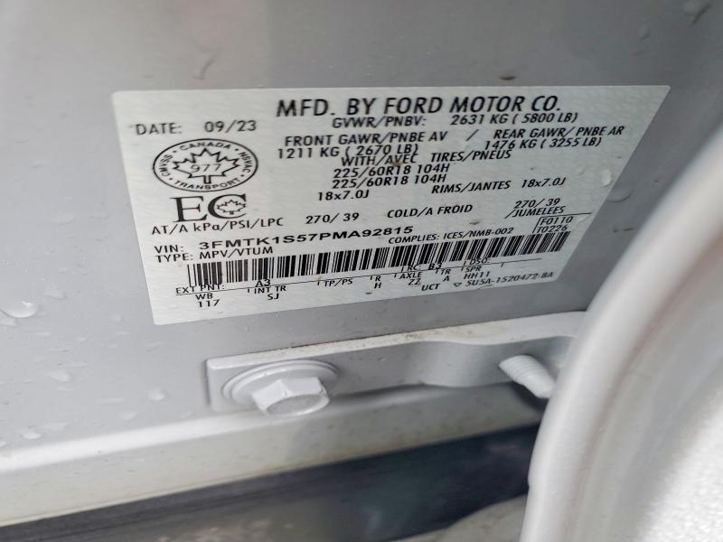 49570616 :رقم المزاد ، 3FMTK1S57PMA92815 vin ، 2023 Ford Mustang Mach-e مزاد بيع