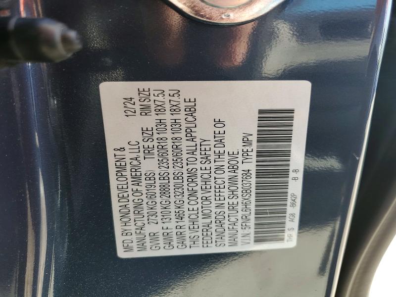 Aukcja sprzedaży 2025 Honda Odyssey, vin: 5FNRL6H6XSB037684, numer aukcji: 50140636
