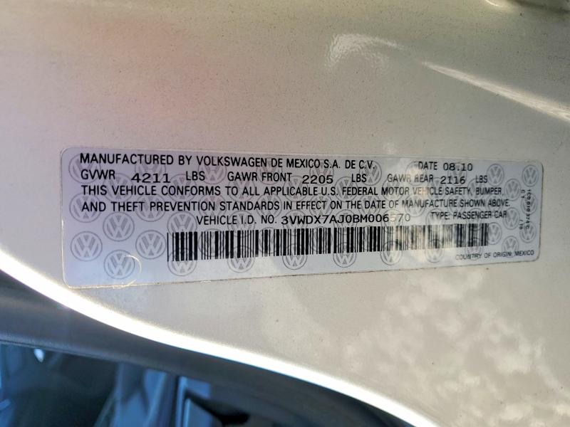 Aukcja sprzedaży 2011 Volkswagen Jetta, vin: 3VWDX7AJ0BM006570, numer aukcji: 49458636