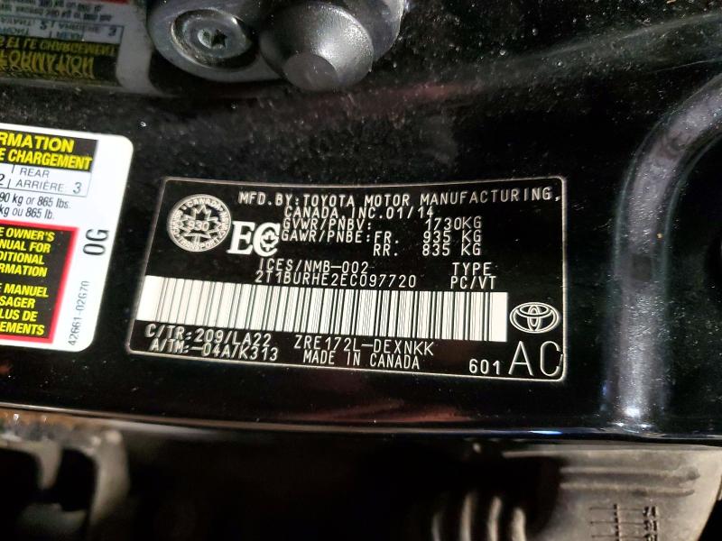 48436326 :رقم المزاد ، 2T1BURHE2EC097720 vin ، 2014 Toyota Corolla مزاد بيع