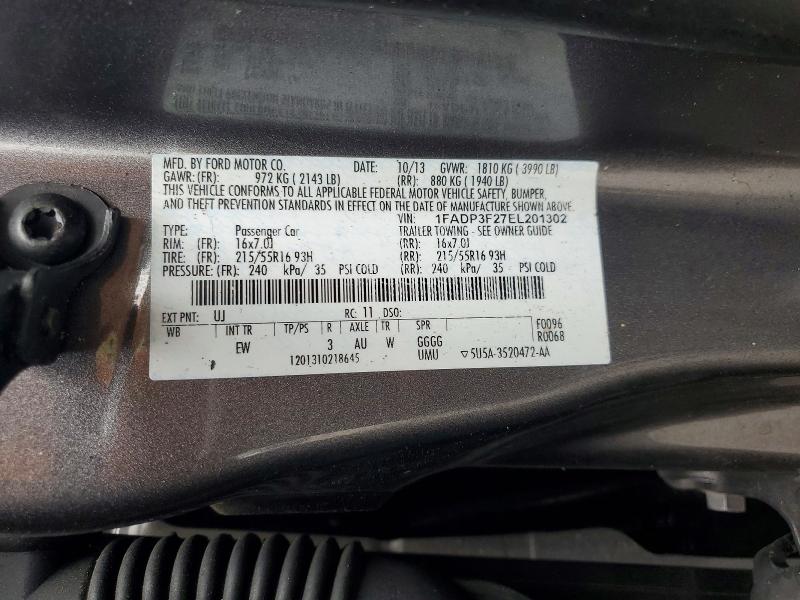 Продаж на аукціоні авто 2014 Ford Focus, vin: 1FADP3F27EL201302, номер лоту: 51592606