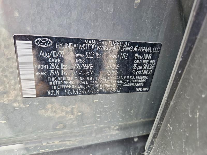51443566 :رقم المزاد ، 5NMS4DAL8PH491912 vin ، 2023 Hyundai Santa Fe مزاد بيع