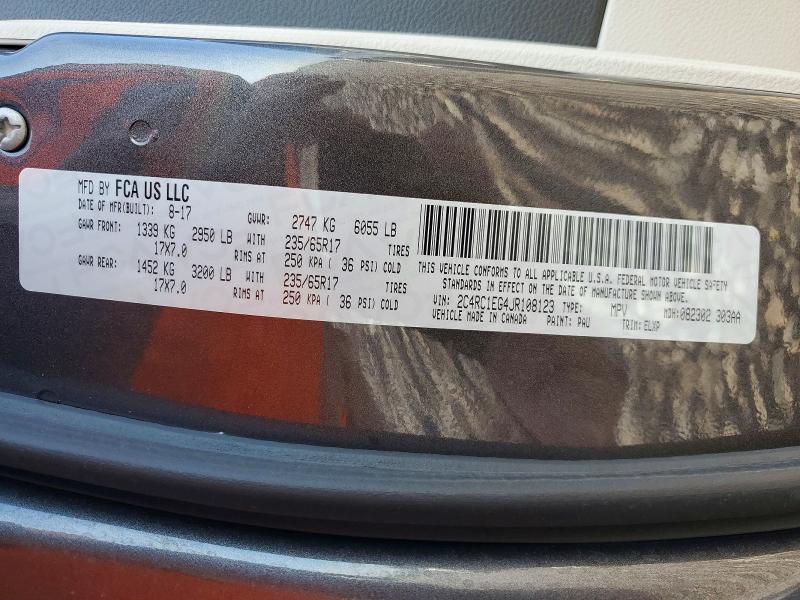 49242716 :رقم المزاد ، 2C4RC1EG4JR108123 vin ، 2018 Chrysler Pacifica مزاد بيع