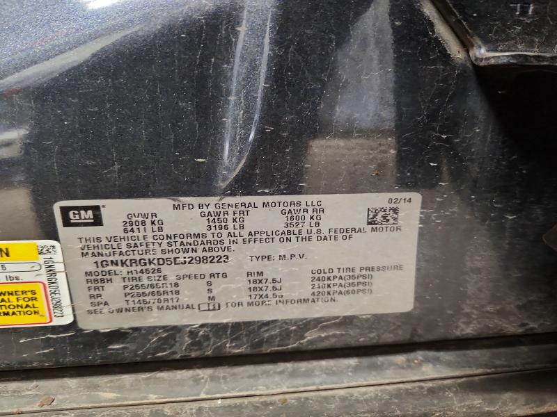 Aukcja sprzedaży 2014 Chevrolet Traverse, vin: 1GNKRGKD5EJ298223, numer aukcji: 51162096