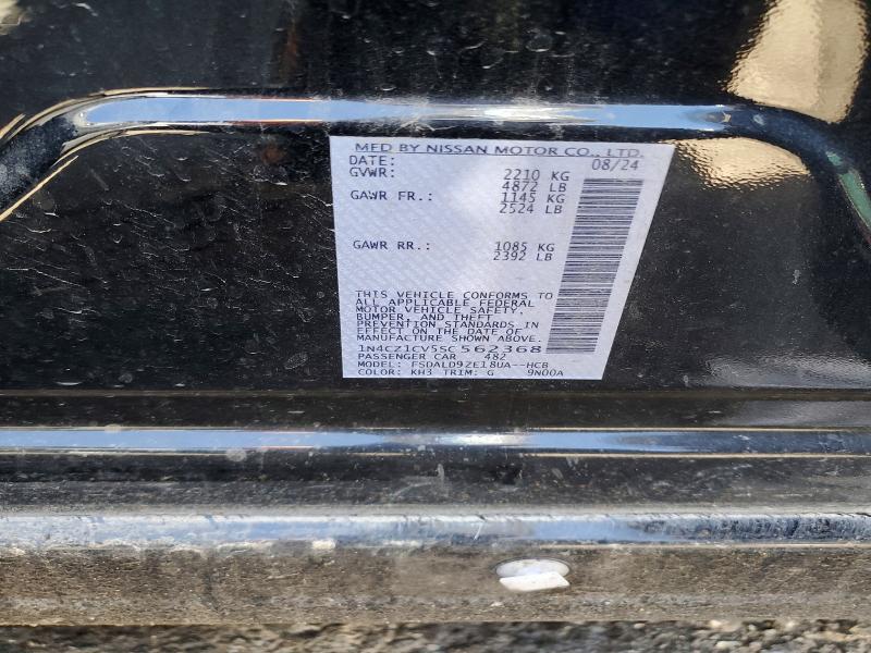 2025 Nissan Leaf მანქანა იყიდება აუქციონზე, vin: 1N4CZ1CV5SC562368, აუქციონის ნომერი: 50122176