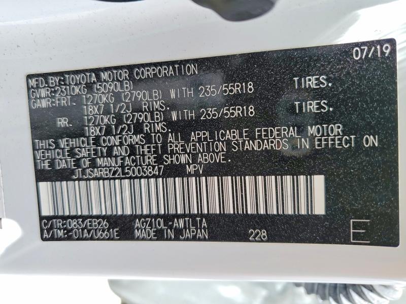Aukcja sprzedaży 2020 Lexus Nx, vin: JTJSARBZ2L5003847, numer aukcji: 49311416
