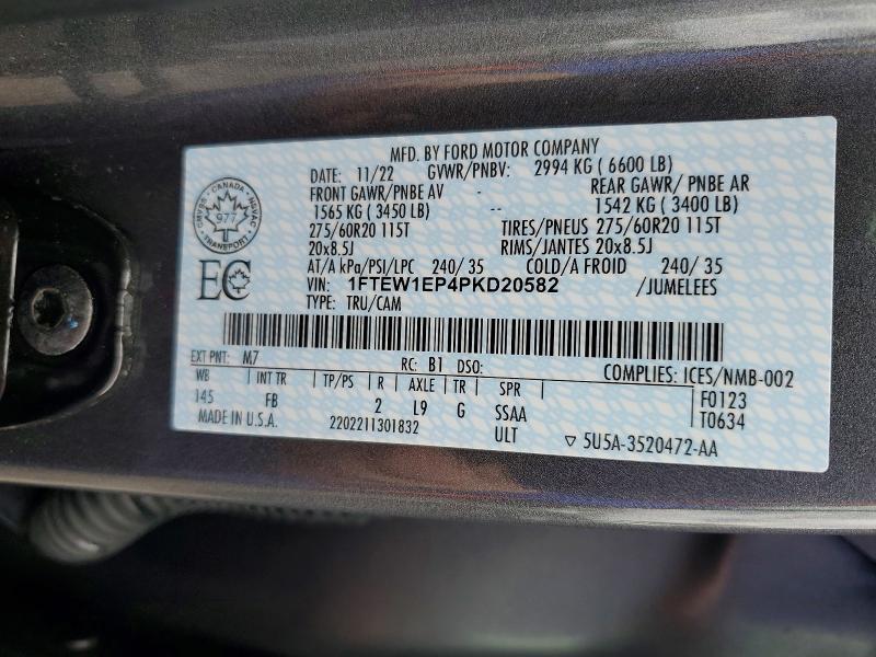 Aukcja sprzedaży 2023 Ford F150, vin: 1FTEW1EP4PKD20582, numer aukcji: 48578006