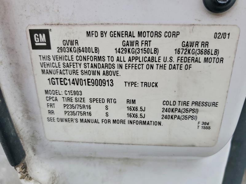 Продажа на аукционе авто 2001 Gmc New Sierra, vin: 1GTEC14V01E900913, номер лота: 48743356