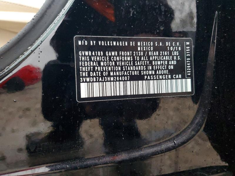 Продажа на аукционе авто 2017 Volkswagen Jetta, vin: 3VWDB7AJ3HM264007, номер лота: 48302176