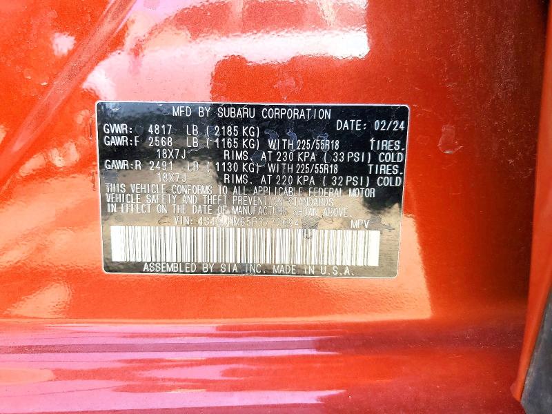 2024 Subaru Crosstrek მანქანა იყიდება აუქციონზე, vin: 4S4GUHM65R3772694, აუქციონის ნომერი: 50918876