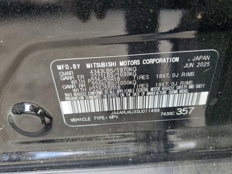 Aukcja sprzedaży 2025 Mitsubishi Outlander Sport, vin: JA4ARUAU3SU011499, numer aukcji: 49318426