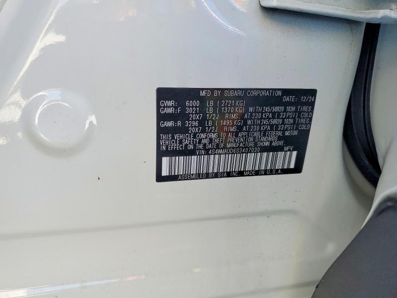 Продаж на аукціоні авто 2025 Subaru Ascent, vin: 4S4WMAUD6S3407030, номер лоту: 49836136