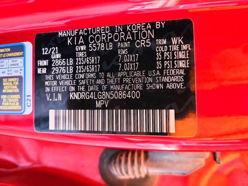Продажа на аукционе авто 2022 Kia Sorento, vin: KNDRG4LG8N5086400, номер лота: 51545876