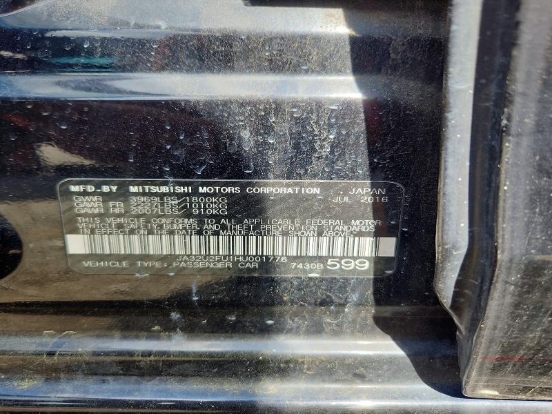 Продаж на аукціоні авто 2017 Mitsubishi Lancer, vin: JA32U2FU1HU001776, номер лоту: 51297266
