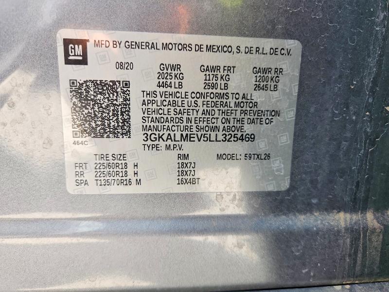 50654876 :رقم المزاد ، 3GKALMEV5LL325469 vin ، 2020 Gmc Terrain مزاد بيع