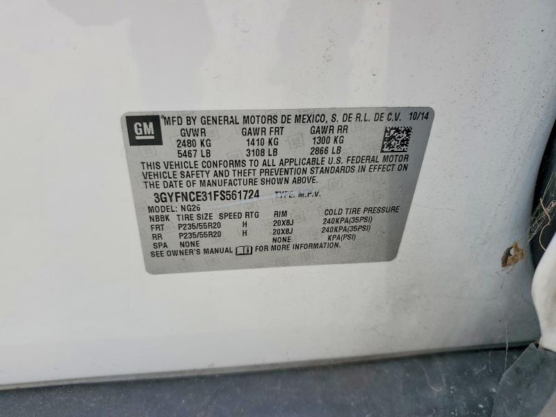 Продаж на аукціоні авто 2015 Cadillac Srx, vin: 3GYFNCE31FS561724, номер лоту: 50886506