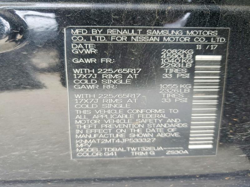 Aukcja sprzedaży 2018 Nissan Rogue, vin: KNMAT2MT4JP533327, numer aukcji: 48805546