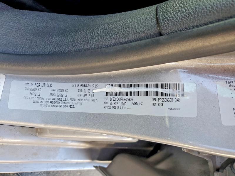 2015 Chrysler 200 მანქანა იყიდება აუქციონზე, vin: 1C3CCCAB7FN728629, აუქციონის ნომერი: 50635546