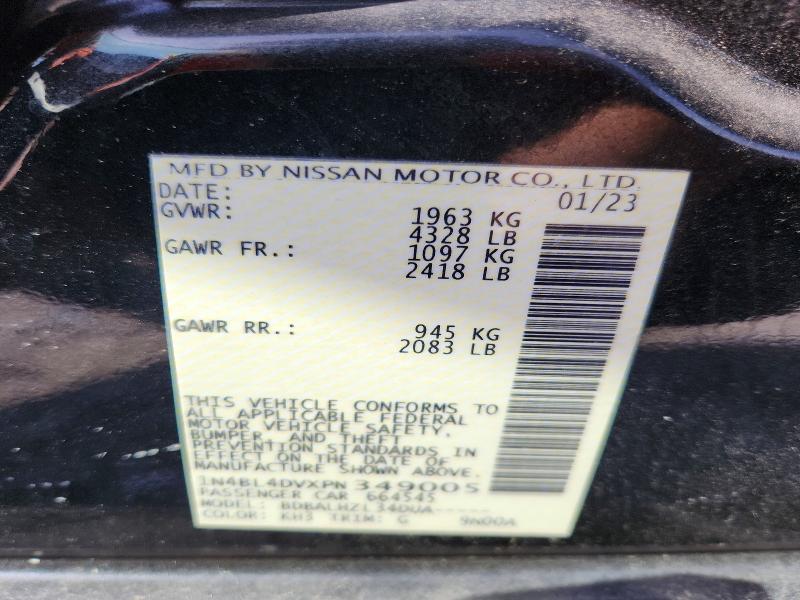 50274476 :رقم المزاد ، 1N4BL4DVXPN349005 vin ، 2023 Nissan Altima مزاد بيع