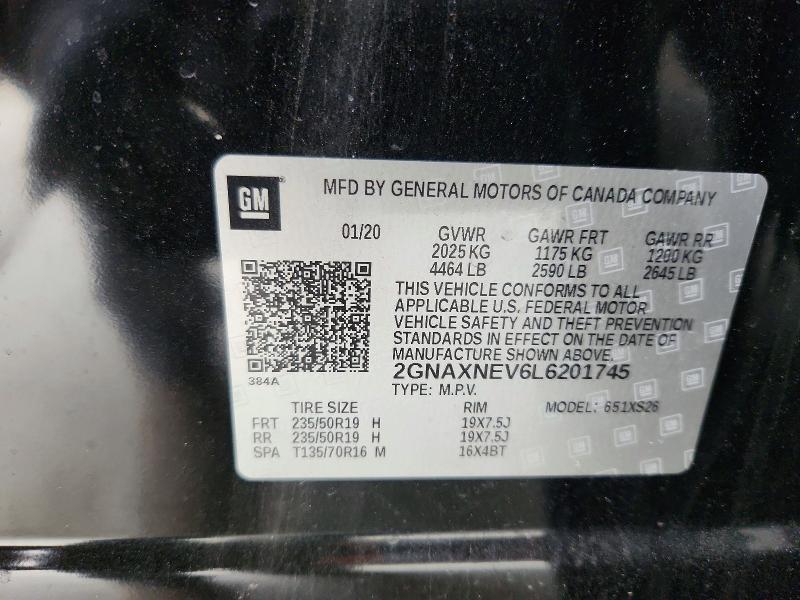 Продажа на аукционе авто 2020 Chevrolet Equinox, vin: 2GNAXNEV6L6201745, номер лота: 51628286
