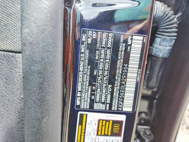 51658806 :رقم المزاد ، 4JGFF5KE0LA291964 vin ، 2020 Mercedes-benz Gls مزاد بيع