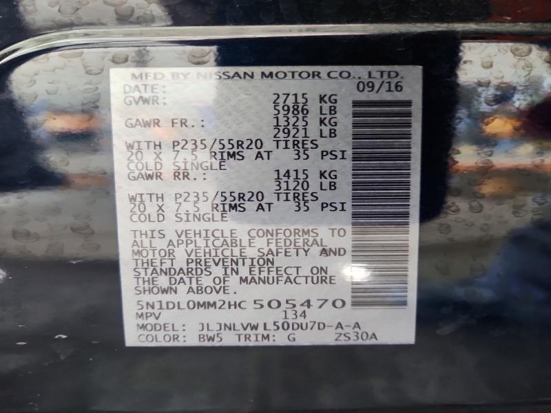 Aukcja sprzedaży 2017 Infiniti Qx60, vin: 5N1DL0MM2HC505470, numer aukcji: 48830906