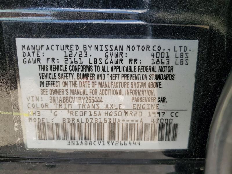 Aukcja sprzedaży 2024 Nissan Sentra, vin: 3N1AB8CV1RY266444, numer aukcji: 49550716