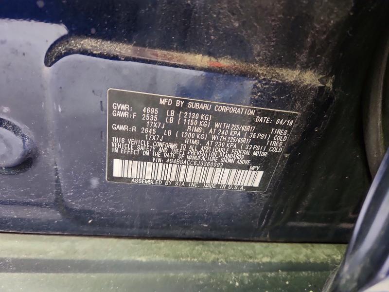 Aukcja sprzedaży 2018 Subaru Outback, vin: 4S4BSACC6J3360092, numer aukcji: 48715866