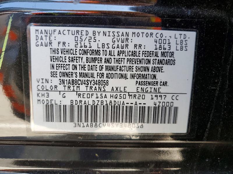 Продажа на аукционе авто 2025 Nissan Sentra, vin: 3N1AB8CV4SY348058, номер лота: 46593386