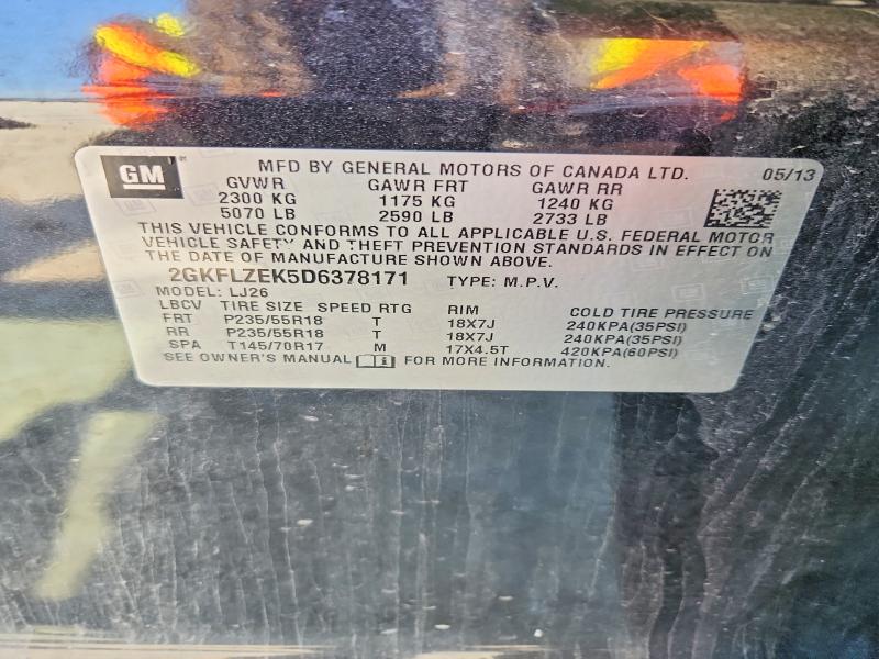 Продаж на аукціоні авто 2013 Gmc Terrain, vin: 2GKFLZEK5D6378171, номер лоту: 49162776