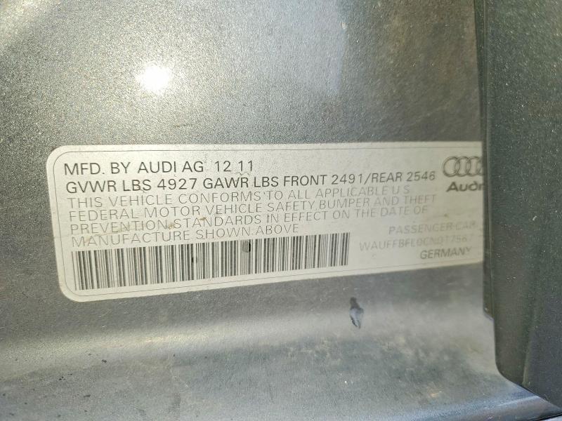 Продаж на аукціоні авто 2012 Audi A4, vin: WAUFFBFL0CN017567, номер лоту: 48518746