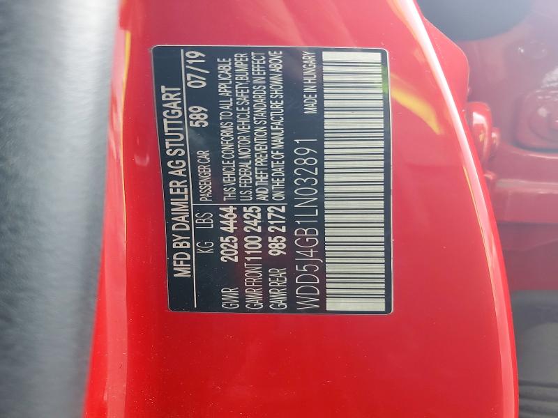 49637886 :رقم المزاد ، WDD5J4GB1LN032891 vin ، 2020 Mercedes-benz Cla مزاد بيع