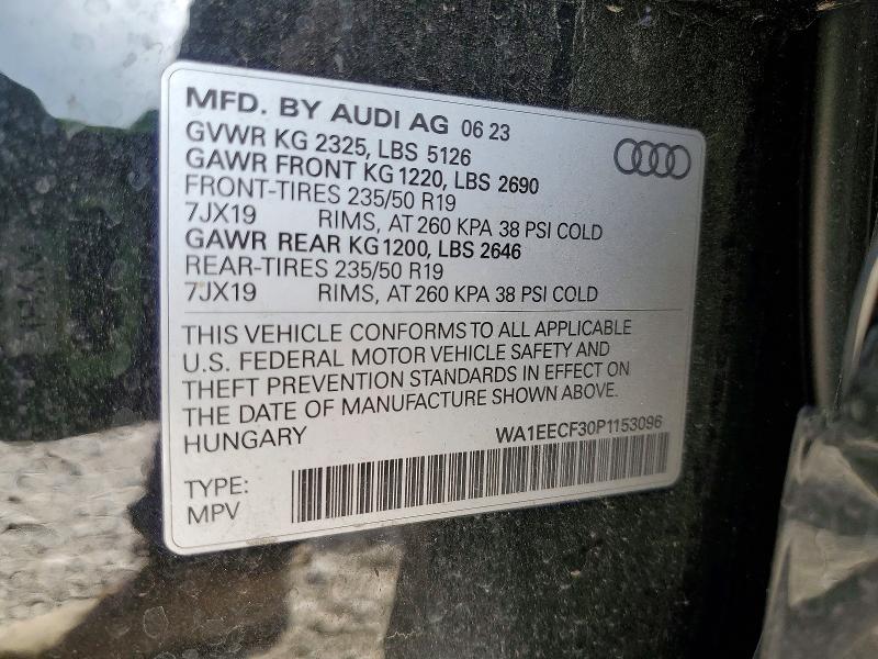 49928546 :رقم المزاد ، WA1EECF30P1153096 vin ، 2023 Audi Q3 مزاد بيع