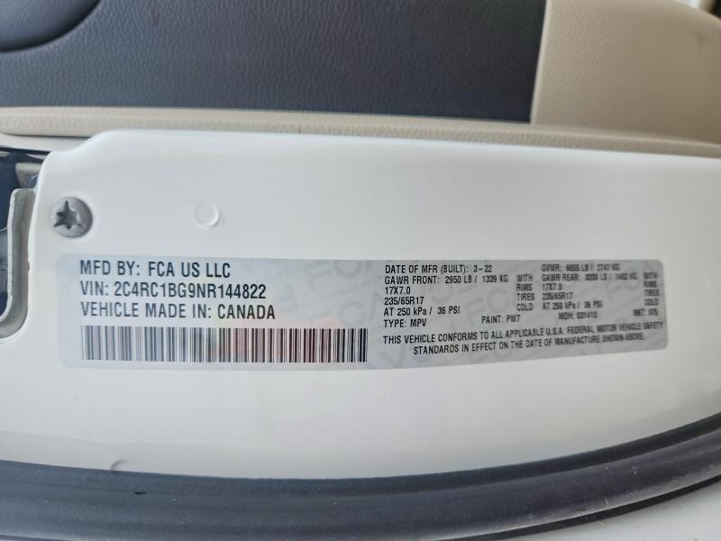 Aukcja sprzedaży 2022 Chrysler Pacifica, vin: 2C4RC1BG9NR144822, numer aukcji: 51795426