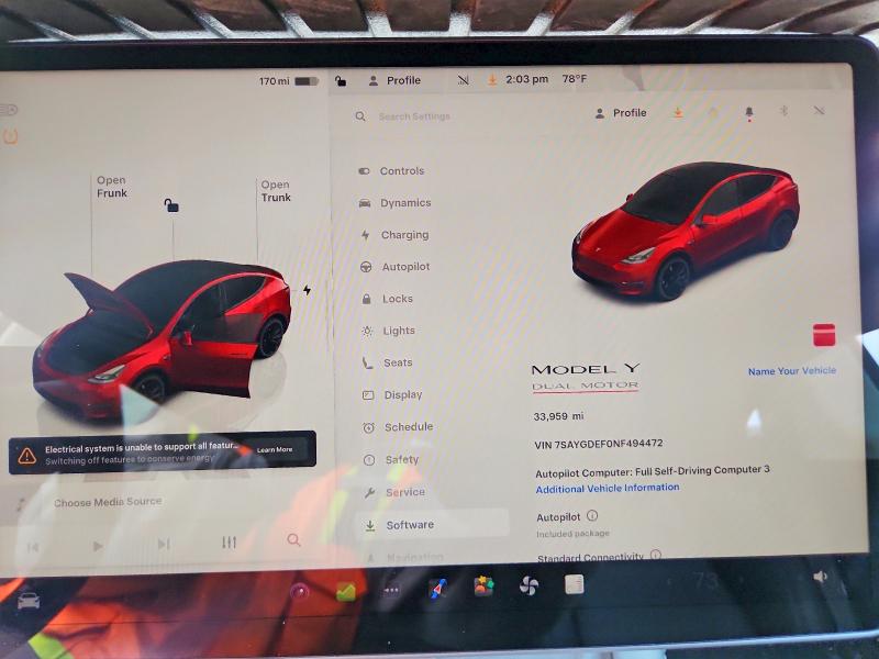 2022 Tesla Model Y მანქანა იყიდება აუქციონზე, vin: 7SAYGDEF0NF494472, აუქციონის ნომერი: 50417256