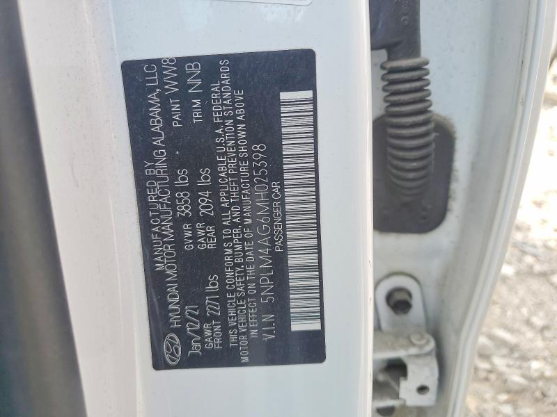 Продаж на аукціоні авто 2021 Hyundai Elantra, vin: 5NPLM4AG6MH025398, номер лоту: 48911906