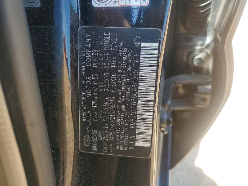 49787296 :رقم المزاد ، KM8JM12B56U464055 vin ، 2006 Hyundai Tucson مزاد بيع