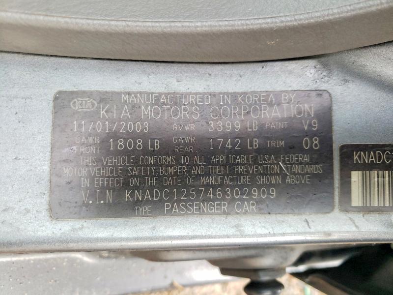 Продажа на аукционе авто 2004 Kia Rio, vin: KNADC125746302909, номер лота: 51174286