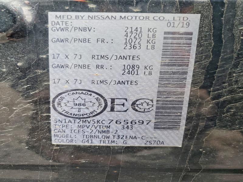 Aukcja sprzedaży 2019 Nissan Rogue, vin: 5N1AT2MV5KC765697, numer aukcji: 48426296