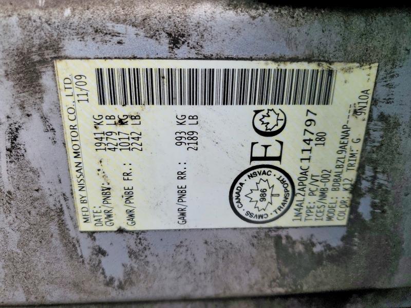48279656 :رقم المزاد ، 1N4AL2AP0AC114797 vin ، 2010 Nissan Altima مزاد بيع