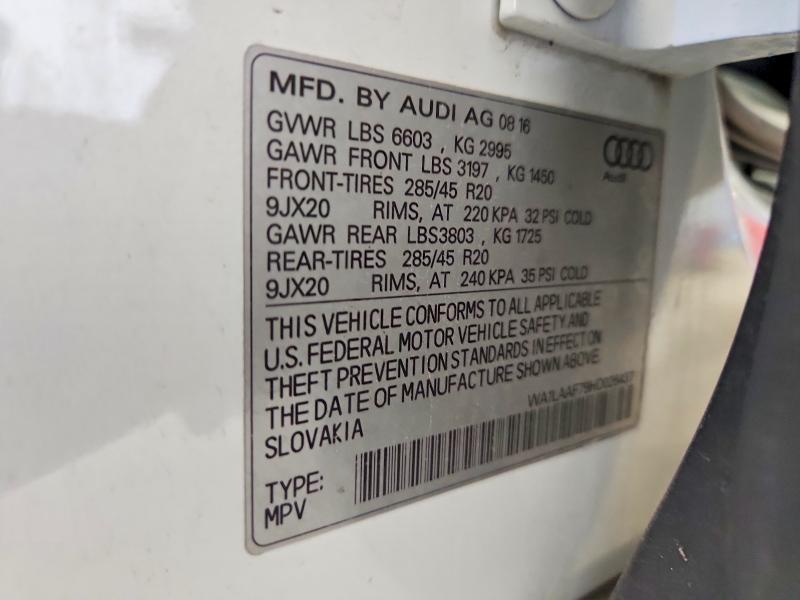 Продаж на аукціоні авто 2017 Audi Q7, vin: WA1LAAF79HD026437, номер лоту: 50738846