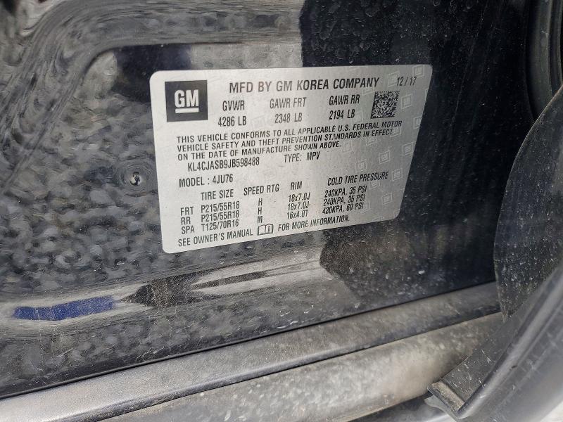 Продажа на аукционе авто 2018 Buick Encore, vin: KL4CJASB9JB598488, номер лота: 48320356